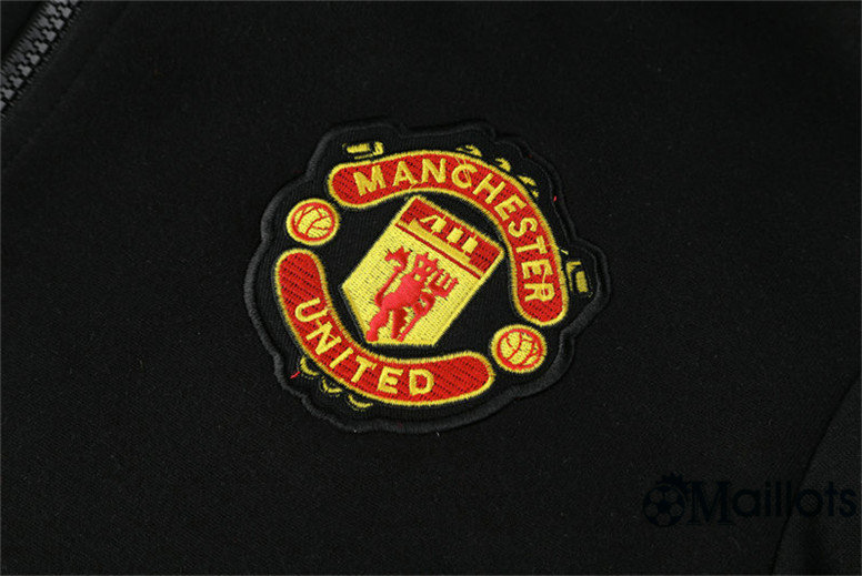 veste de foot 2018/19 Manchester United Noir a capuche
