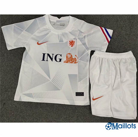 Ensemble Maillot foot Pays-Bas Enfant Exterieur Blanc 2020 2021