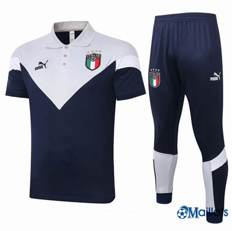 Maillot Entraînement Italie polo et pantalon Ensemble Training Bleu Marine/Blanc 2020 2021