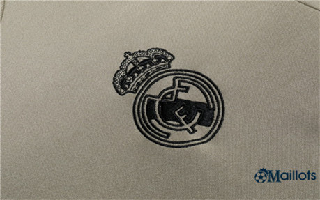 Ensemble Survêtements Foot Real Madrid Jaune Terre 2019 2020 Col Rond
