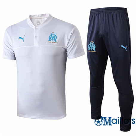 Maillot Entraînement Marseille et pantalon Training Blanc/Bleu Marine 2019 2020