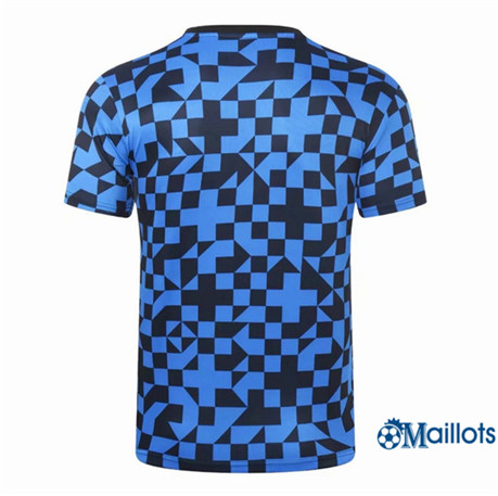 Grossiste Maillot Pré-Match Inter Milan Bleu/Noir Col Rond 2019 2020