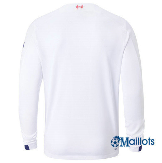 Omaillots: Vêtements Maillot football FC Liverpool Manche Longue Blanc 2019 2020 Personnalisé discount