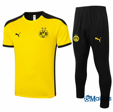 Grossiste Maillot sport Entraînement Borussia Dortmund et Pantalon Ensemble Training Jaune 2020 2021