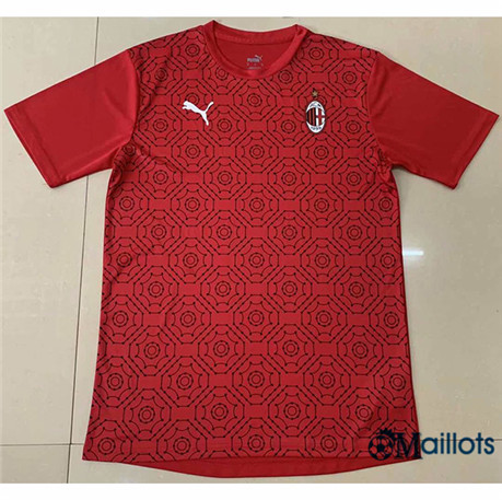 Grossiste Maillot football AC Milan training Rouge 2020 2021