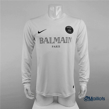 Grossiste Maillot Foot PSG Manche Longue Blanc 2020 2021