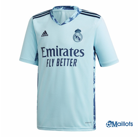 Grossiste Vetements foot Real Madrid Gardien de But Bleu 2020 2021