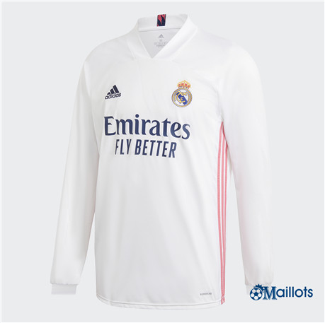 Grossiste Maillot Foot Real Madrid Domicile Manche Longue 2020 2021