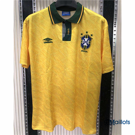 Grossiste Maillot de football Rétro Brésil Domicile 1991-93