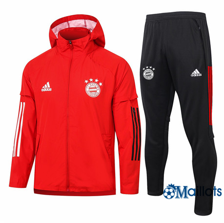Grossiste Ensemble Coupe vent Bayern Munich Foot Homme Rouge 2020 2021