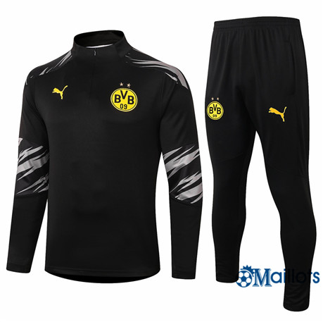 Grossiste Ensemble Survetement Borussia Dortmund Foot Homme Noir 2020 2021