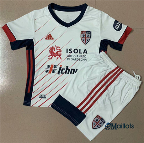 omaillots Grossiste Maillot foot Cagliari Enfant Exterieur 2020 2021