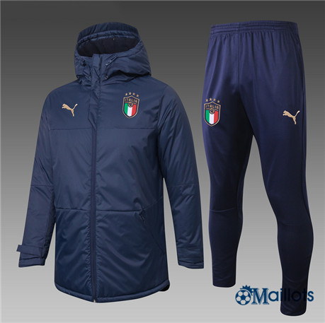 omaillots Survetement Doudoune Italie Foot Homme Bleu Marine 2020 2021