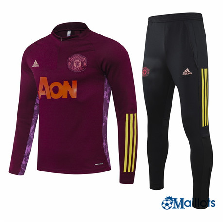 omaillots Survetement Manchester United Foot Homme Jujube Rouge champions league 2020 2021