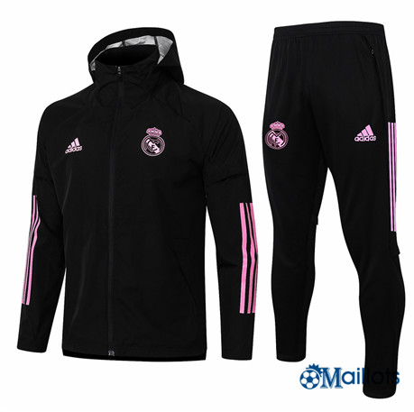 omaillots Coupe vent Real Madrid Foot Homme Noir 2020 2021