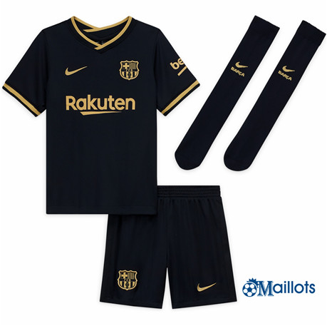 Maillot foot FC Barcelone Ensemble Foot Enfant Exterieur Noir/Or 2020 2021