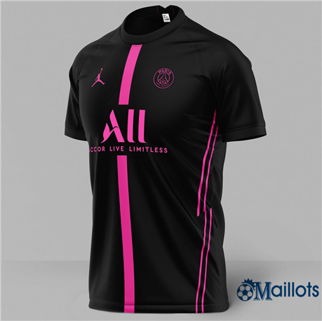 Grossiste Maillot foot PSG Jordan 4ème concept Noir 2020 2021