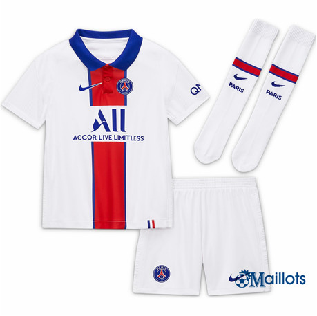 Maillot football PSG Enfant Exterieur Blanc 2020 2021