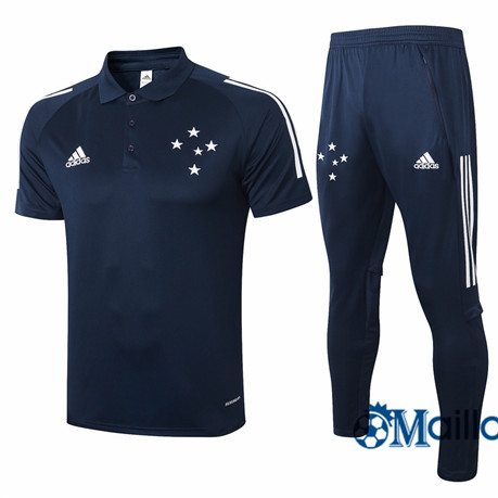 Maillot Entraînement Cruzeiro Polo et pantalon Ensemble Training Bleu Marine 2020 2021