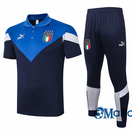 Maillot Entraînement Italie Polo et pantalon Ensemble Training Bleu 2020 2021