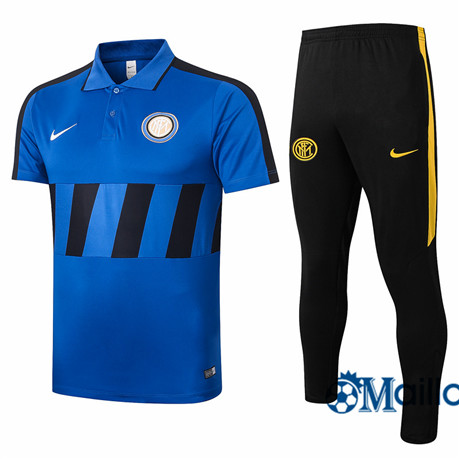 Maillot Entraînement Inter Milan Polo et pantalon Ensemble Training Bleu/Noir 2020 2021
