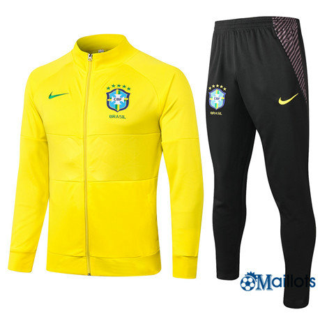 BrésilVeste Survetement - Ensemble Brésil Foot Homme Jaune 2020 2021