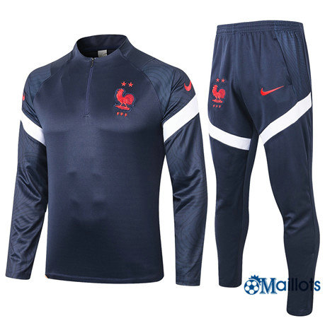 FranceEnsemble Survêtements France Foot Homme Bleu Marine 2020 2021