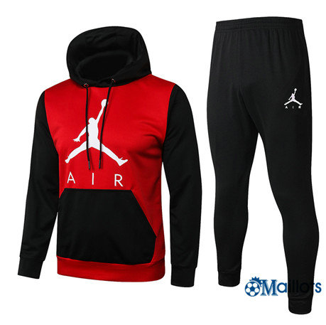 JordanEnsemble Survêtements Jordan Sweat à Capuche - Foot Homme Rouge/Noir 2020 2021