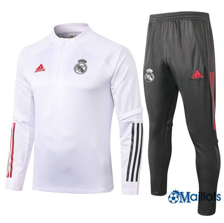 Real MadridEnsemble Survêtements Real Madrid Foot Homme Blanc 2020 2021