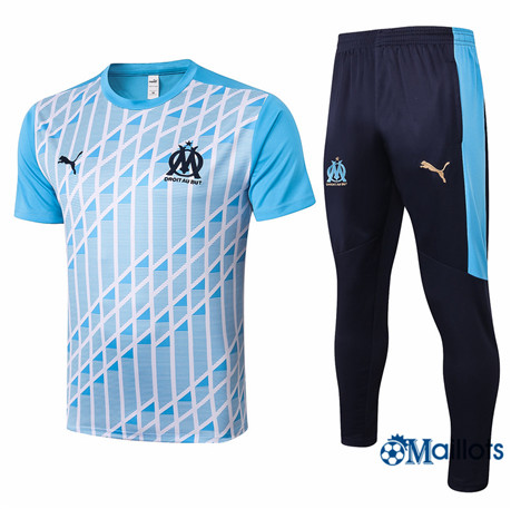 Maillot Entraînement Marseille Training et pantalon Ensemble Bleu Clair 2020 2021