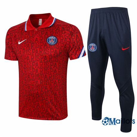 Maillot Entraînement PSG Polo Training et pantalon Ensemble Rouge Paris 2020 2021