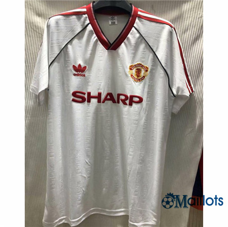 Maillot foot Manchester United Exterieur Blanc 1988