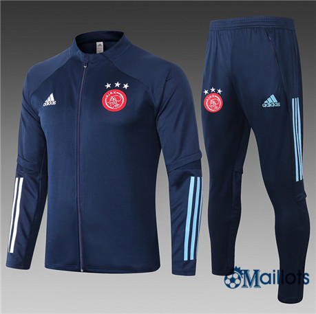 Veste Survetement AFC Ajax - Ensemble foot Junior Bleu Marine 2020 2021