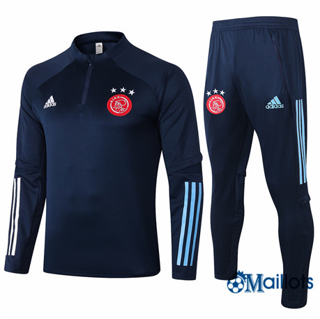Ensemble Survetement AFC Ajax Foot Homme Bleu Marine 2020 2021