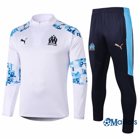 Ensemble Survetement Marseille Foot Homme Blanc 2020 2021