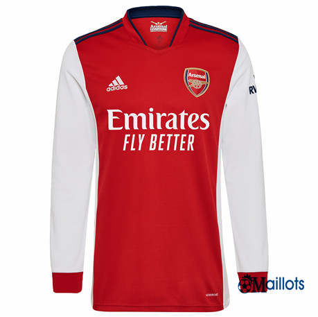 Grossiste Maillot Foot Arsenal Rouge Manche Longue 2021-2022