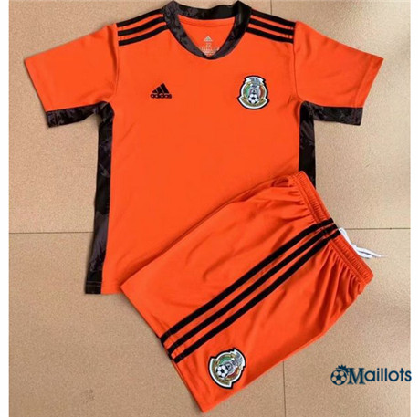 Grossiste Maillot Foot Mexique Enfant Gardien de but Orange 2021-2022