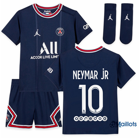 Grossiste Maillot Foot PSG Enfant Domicile Neymar Jr 10 2021-2022