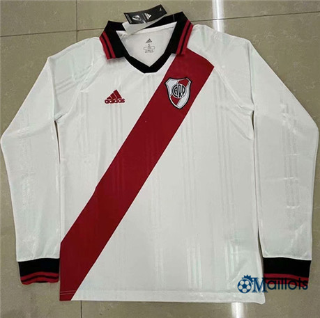 Grossiste Maillot Foot River Plate Manche Longue Blanc 2021-2022