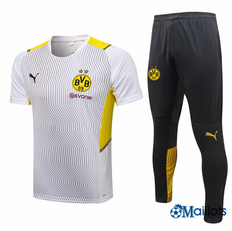 Grossiste Maillot de football Borussia Dortmund et Pantalon Ensemble Training Blanc 2021-2022