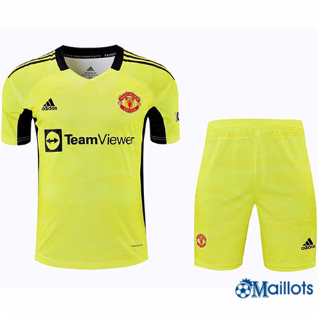 Grossiste Maillot foot Manchester United + short Jaune 2021-2022