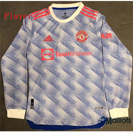 Grossiste Maillot foot Player Version Manchester United Exterieur Manche Longue 2021-2022