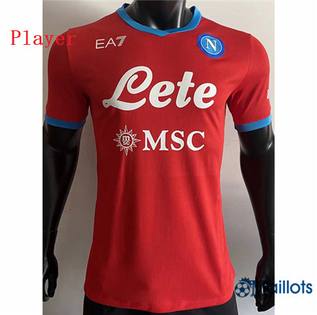 Grossiste Maillot de football Player Version Naples Third Rouge 2021-2022