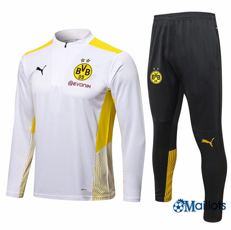 Grossiste Survetement Foot Borussia Dortmund Homme Blanc 2021-2022