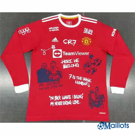 Grossiste Maillot Foot Manchester United Domicile Special edition Manche Longue 2021 2022