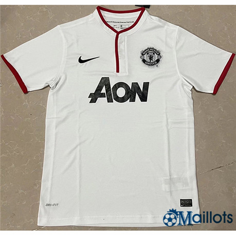 Grossiste Maillot Foot Sport Vintage Manchester United Blanc 2013-14