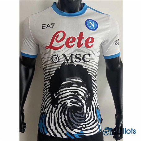 Grossiste Maillot Foot Player Naples maradona commemorative Blanc 2021 2022