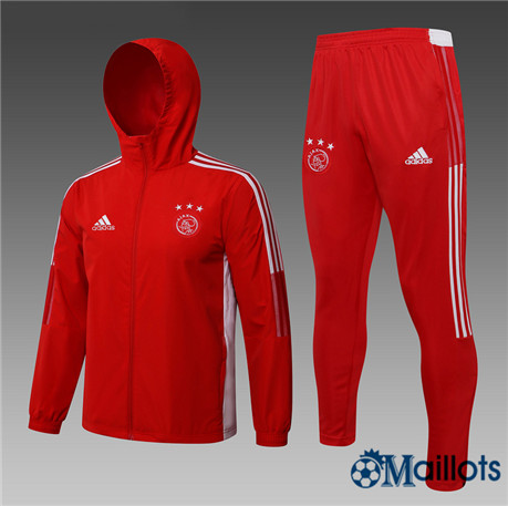 Grossiste Coupe vent Ajax Foot Homme Rouge 2021 2022