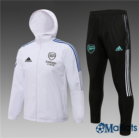 Grossiste Coupe vent Arsenal Foot Homme Blanc 2021 2022