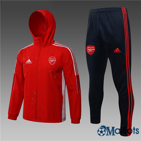 Grossiste Coupe vent Arsenal Foot Homme Rouge 2021 2022